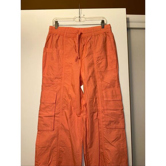Aerie Medium Utility Cargo Pants High Rise Womens Solid Coral Peach Color NWT - Picture 3 of 9